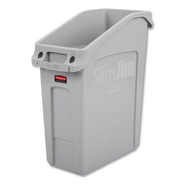 Rubbermaid® Commercial Slim Jim Under-counter Container, 13 Gal, Polyethylene, Gray freeshipping - TVN Wholesale
